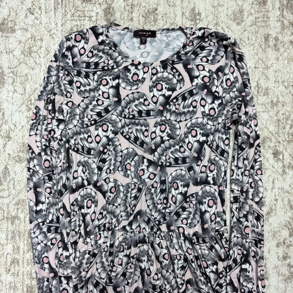 Imoga Butterfly Print Jersey Knit‎ Patricia Dress Girls 12